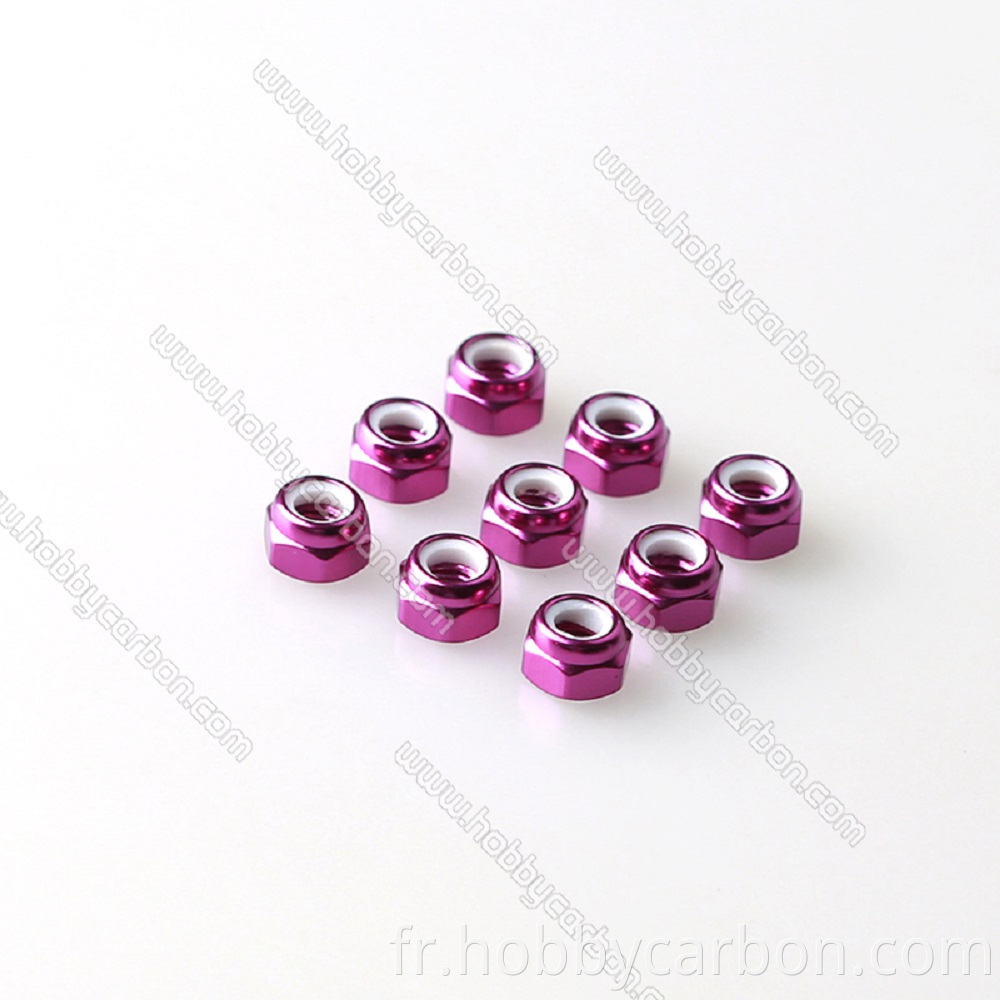 M3 aluminum lock nut purple